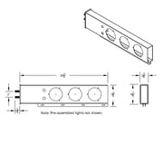 2" Bolt Pattern SS Spring Loaded Bar With 6X 36 LED 4" Lights -Red LED & Lens (Pair)