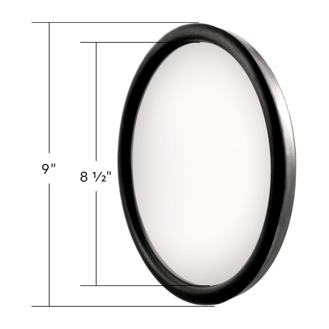 8-1/2" 430 Stainless Steel Heated 320R Convex Mirror - Offset Mounting Stud