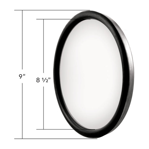 8-1/2" 430 Stainless Steel Heated 320R Convex Mirror - Offset Mounting Stud