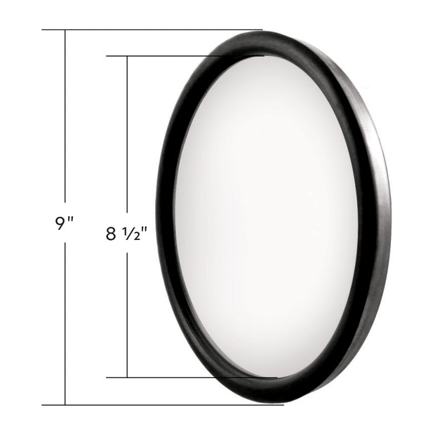 8-1/2" 430 Stainless Steel Heated 320R Convex Mirror - Offset Mounting Stud