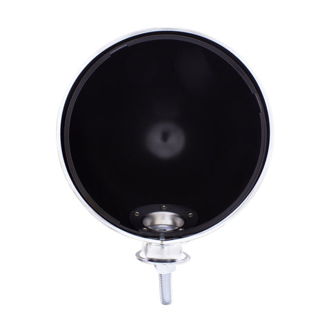 7" Black Dietz Style Headlight Housing & Chrome Rim Only and 34222 Pigtail (Pair)