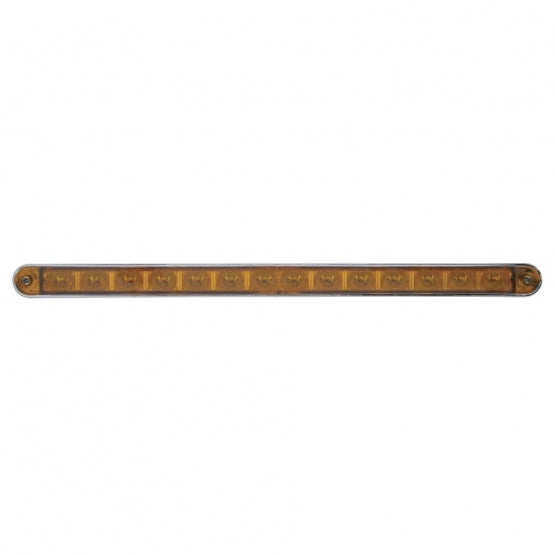 14 LED 12" Turn Signal Light Bar With Bezel - Amber LED/Amber Lens