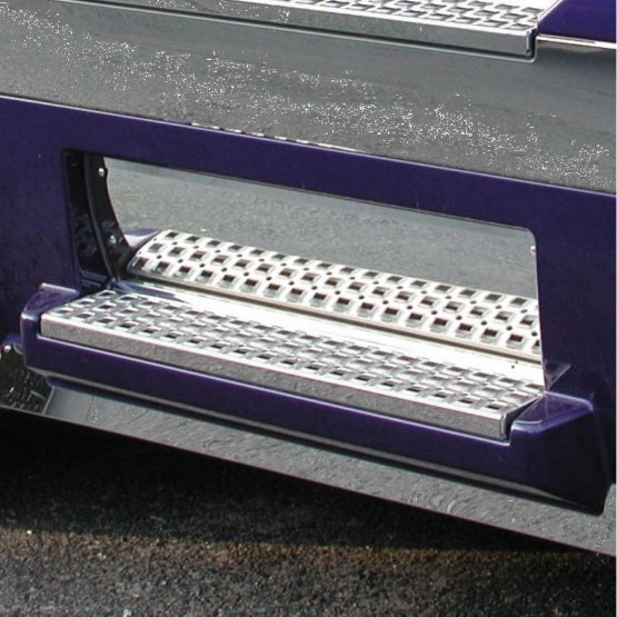 Polished Stainless Steel Lower Front Step Kick Plates For 2003-05 Volvo VN Series