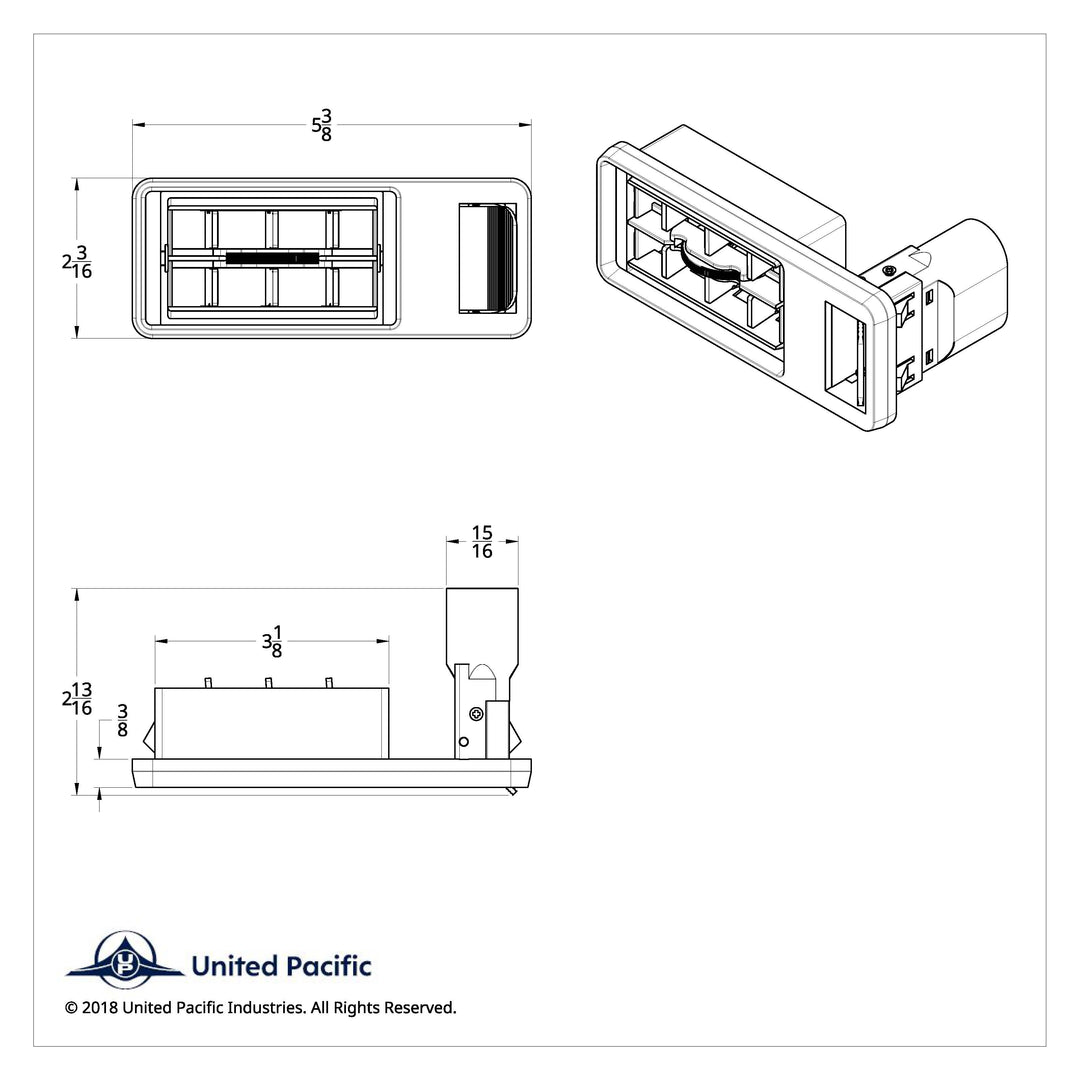 Chrome Plastic A/C Vent For 2001 &amp; Earlier Kenworth - Passenger