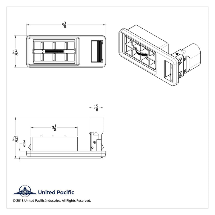 Chrome Plastic A/C Vent For 2001 &amp; Earlier Kenworth - Passenger