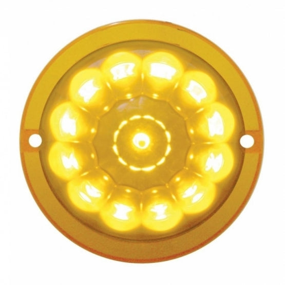 13 LED Watermelon Truck-Lite Style Cab Light - Amber LED/Amber Lens