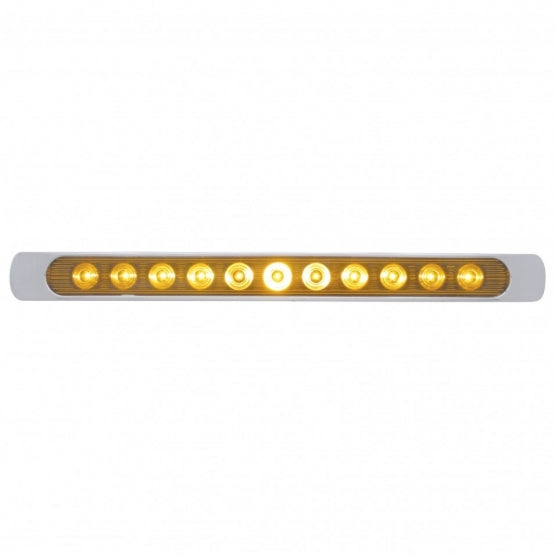 11 LED 17" P/T/C Light Bar With Chrome Bezel - Amber LED/Amber Lens