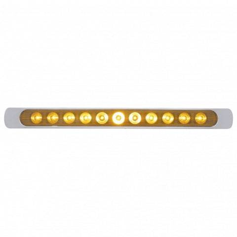 11 LED 17" P/T/C Light Bar With Chrome Bezel - Amber LED/Amber Lens