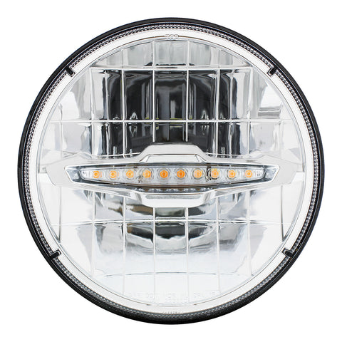 ULTRALIT - 3 High Power LED 7" Headlight With 10 Amber LED Position Light