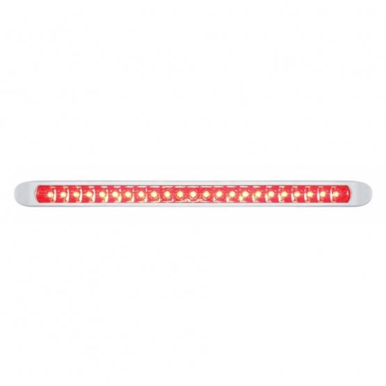 23 LED 17-1/4" Reflector Light Bar With Bezel (Stop, Turn & Tail) - Red LED/Red Lens