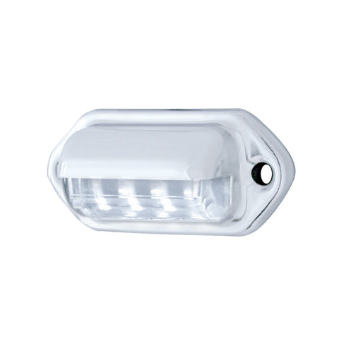 4 White LED Chrome License Plate Light/Utility Light