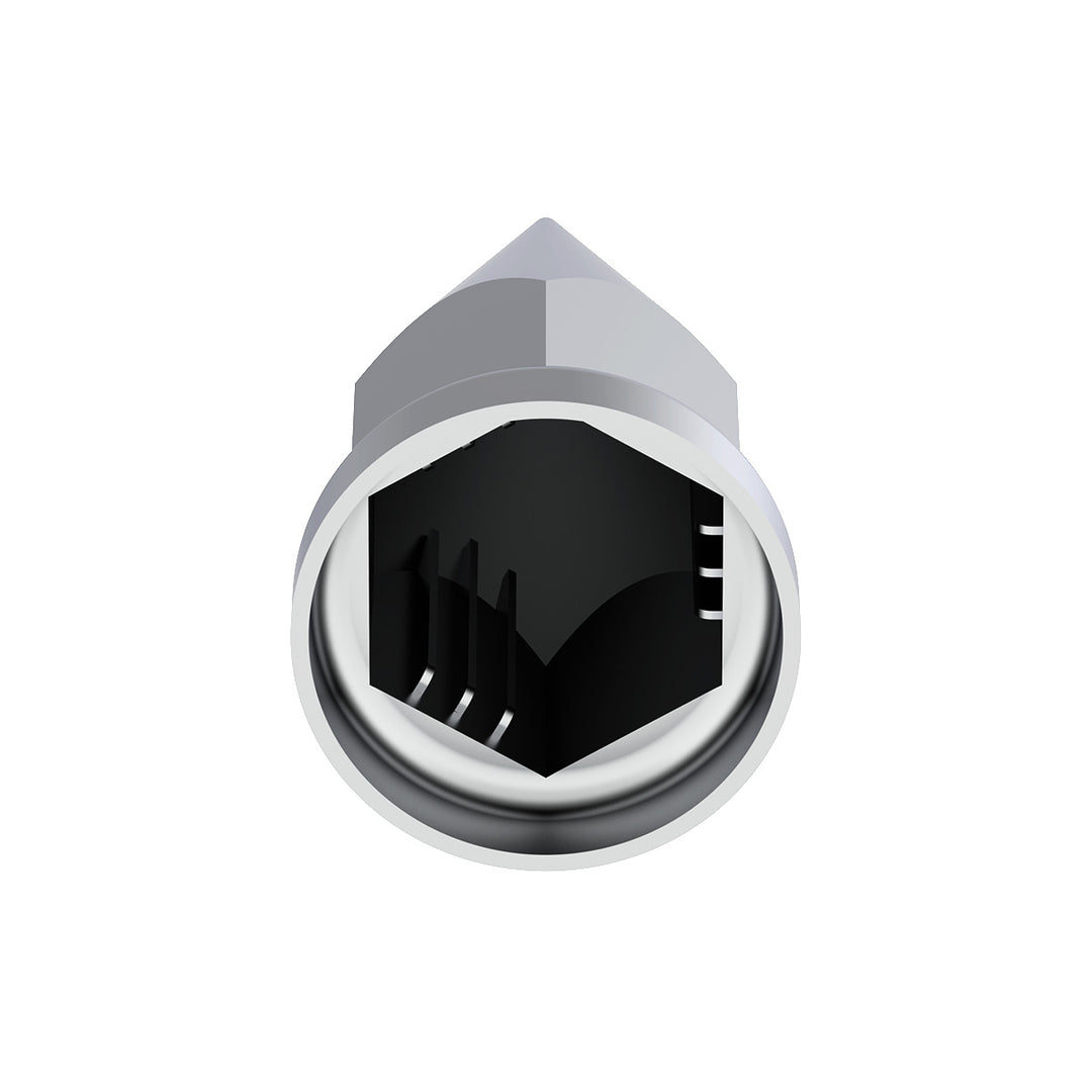 33mm x 4 7/8" Chrome Plastic Super Spike Nut Covers - Push-On (Box of 10) United Pacific 10570