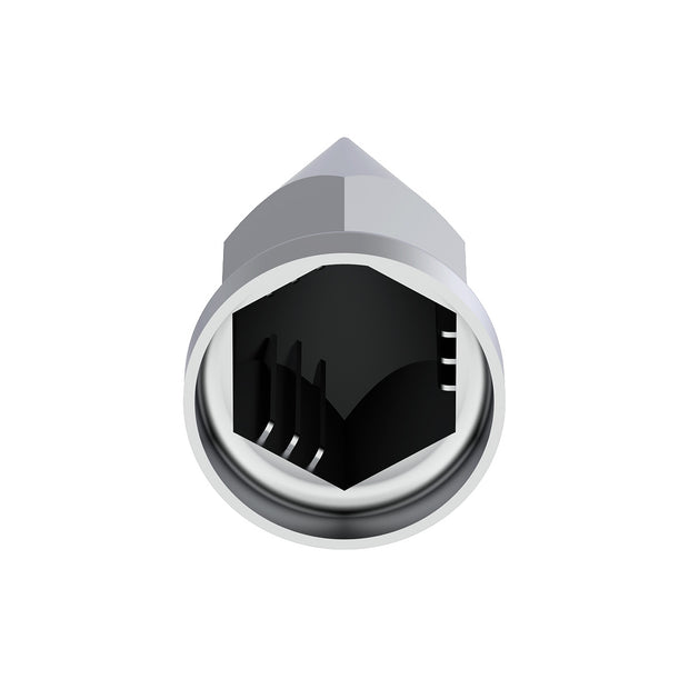 33mm x 4 7/8" Chrome Plastic Super Spike Nut Covers - Push-On (Box of 10)