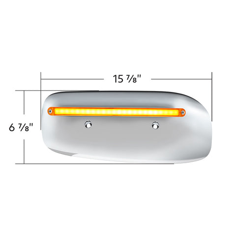 24 LED GloLight Rear Headlight Housing Cover For 2008-2023 Peterbilt 389 (Driver)- Amber LED/Lens