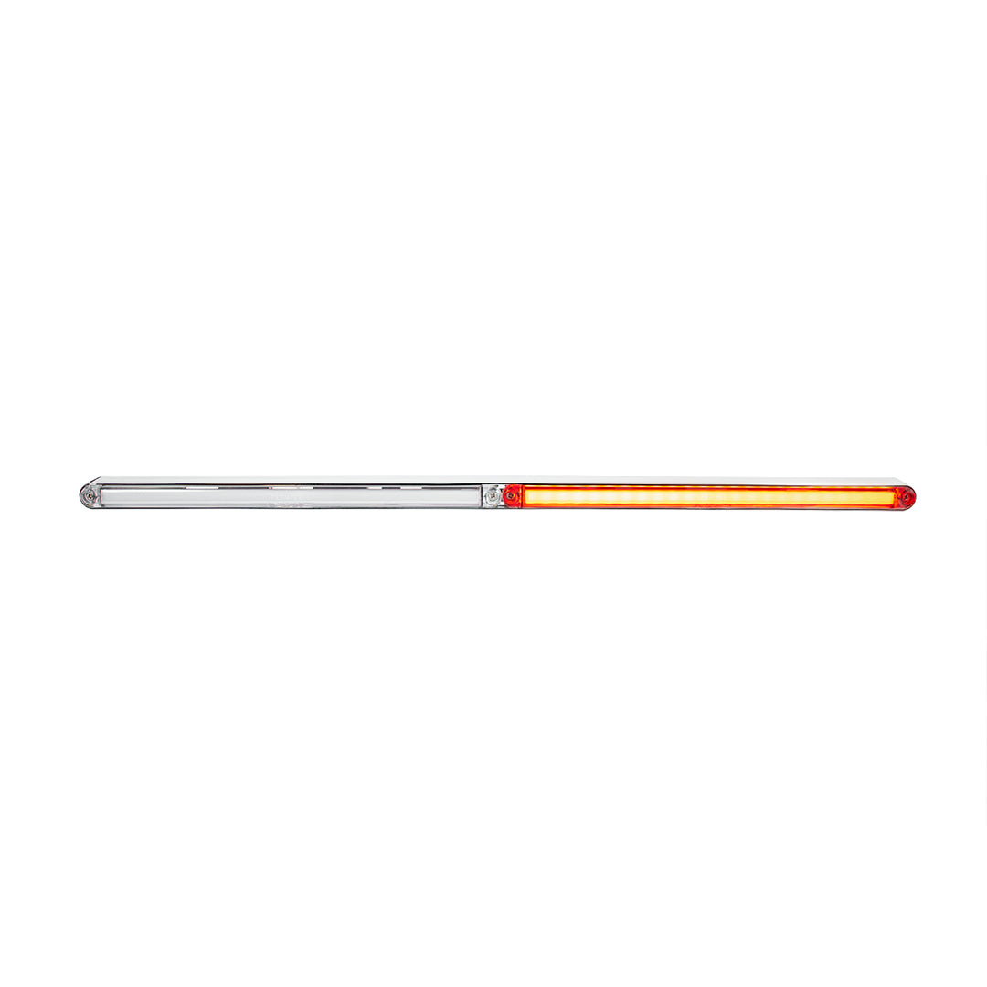Dual 24 LED Dual Function 12" GloLight Bar With Bezel - Red LED/Clear Lens