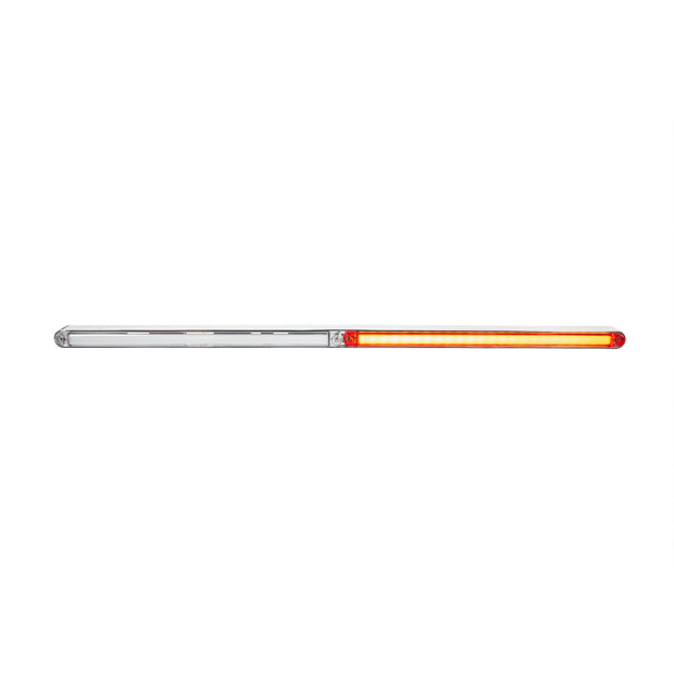 Dual 24 LED Dual Function 12" GloLight Bar With Bezel - Red LED/Clear Lens