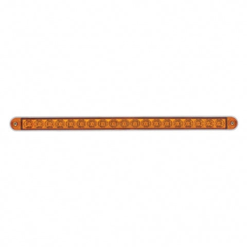 19 LED 12" Reflector Turn Signal Light Bar With Bezel - Amber LED/Amber Lens
