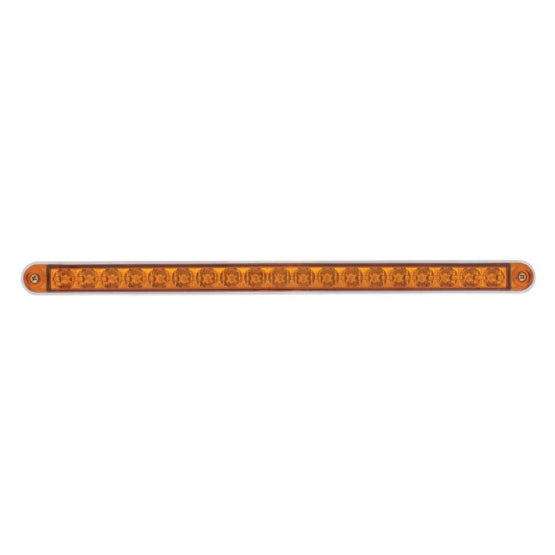 19 LED 12" Reflector Turn Signal Light Bar With Bezel - Amber LED/Amber Lens