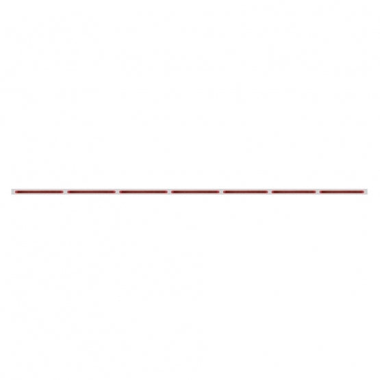 94" Stainless Steel Light Bracket With 7X 19 LED 12" Reflector Light Bars - Red LED/Red Lens