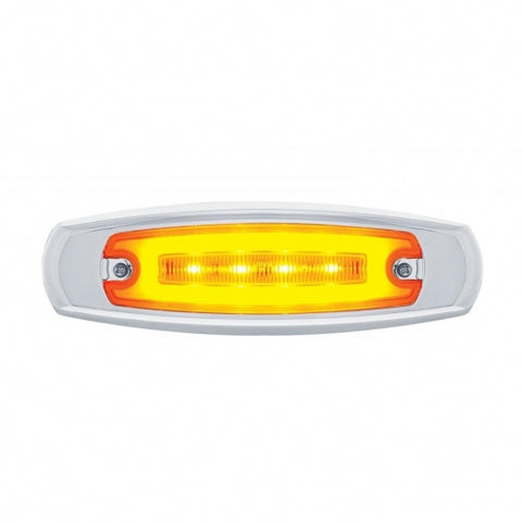 16 LED Rectangular GloLight With Bezel (Clearance/Marker) - Amber LED/Amber Lens