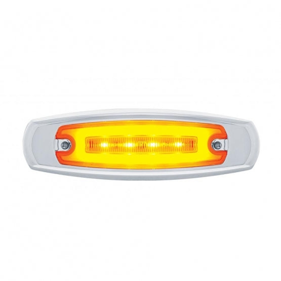16 LED Rectangular GloLight With Bezel (Clearance/Marker) - Amber LED/Amber Lens