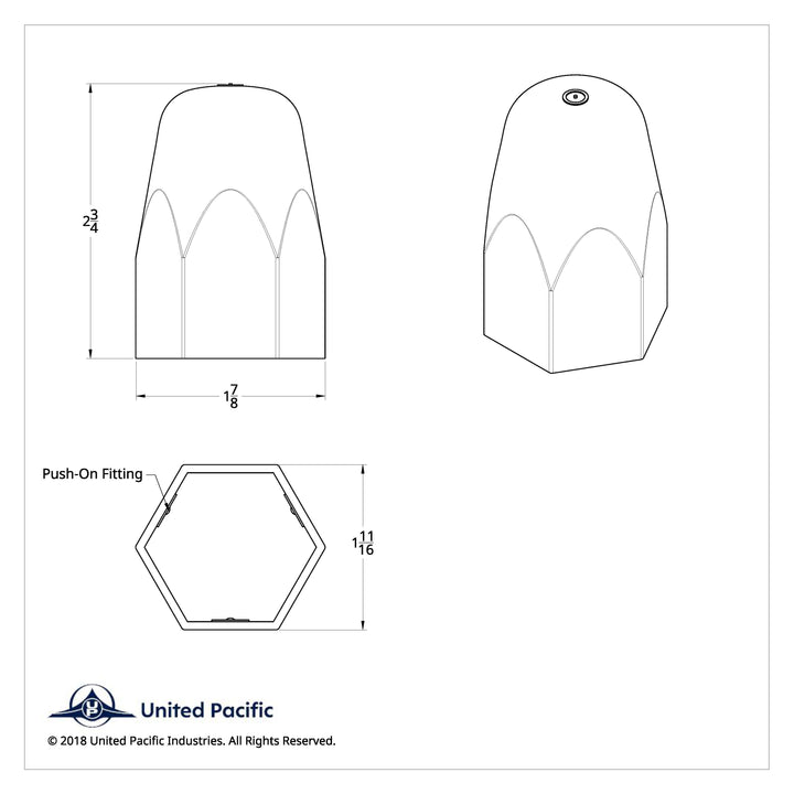 1-1/2" X 2-3/4" Chrome Plastic Tall Nut Covers - Push-On (Color Box of 20)