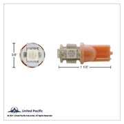 5 High Power LED 360 Degree 194 Bulb - Amber (2-Pack)