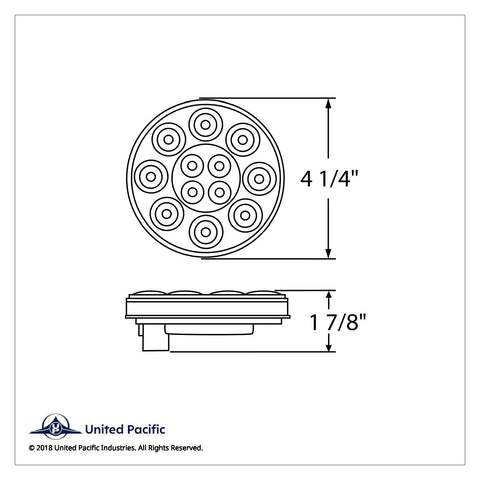 12 LED 4" Round Light (Stop, Turn & Tail) - Red LED/Red Lens