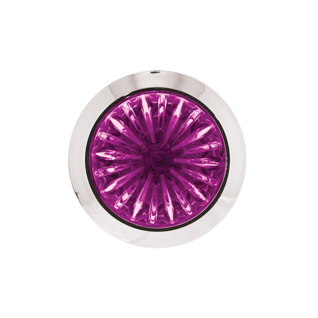 4 LED 3/4" Mini Watermelon Double Fury Light With Clear Lens (Clearance/Marker) - Red & Purple LED
