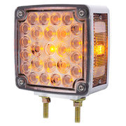 52 LED Double Stud Double Face Turn Signal Light (Driver) - Amber & Red LED/Clear Lens
