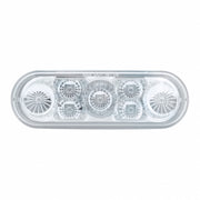 7 LED 6" Oval Reflector Turn Signal Light - Amber LED/Clear Lens