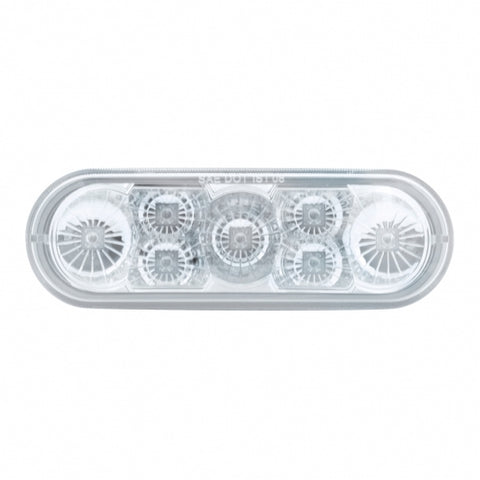 7 LED 6" Oval Reflector Turn Signal Light - Amber LED/Clear Lens