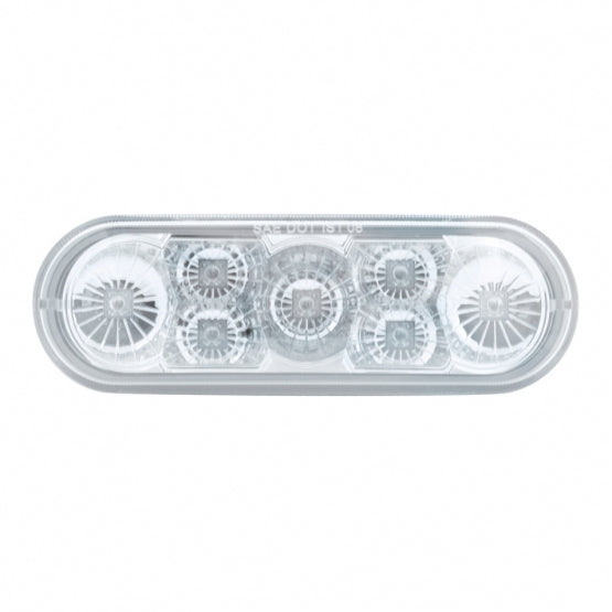 7 LED 6" Oval Reflector Turn Signal Light - Amber LED/Clear Lens