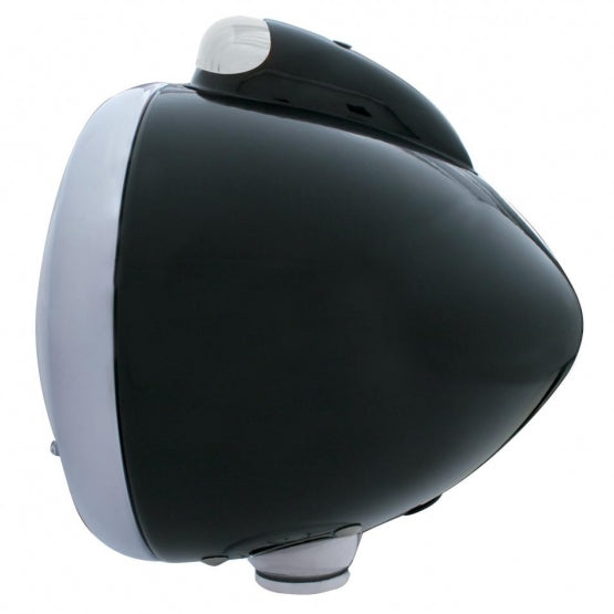 Black Guide 682-C Headlight H4 With 34 Amber LED &amp; LED Signal - Clear Lens