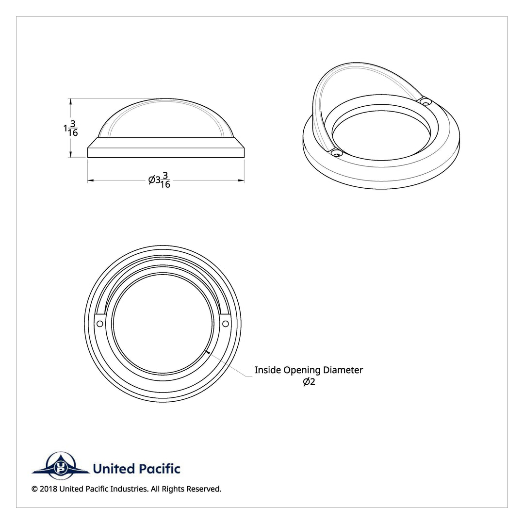 2" Light Bezel With Visor United Pacific 10481