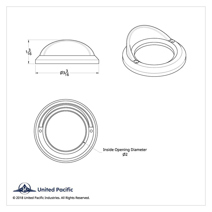 2" Light Bezel With Visor United Pacific 10481