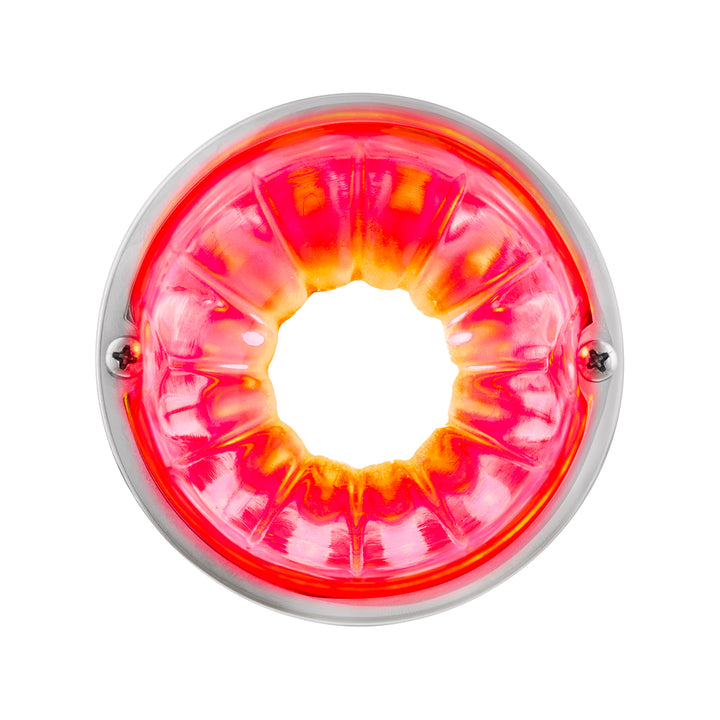 Dual Function Clear Glass Watermelon Flush Mount Kit With LED Bulb - Red