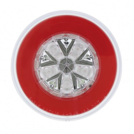 18 LED 4" Round GloLight (Stop, Turn & Tail) - Red LED/Red Lens (Card)