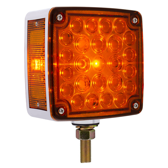 52 LED Single Stud Double Face Turn Signal Light (Passenger) - Amber &amp; Red LED/Amber &amp; Red Lens