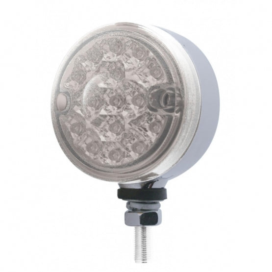 15 LED 3" Dual Function Reflector Single Face Light - Red LED/Clear Lens