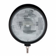 Black "Billet" Style Groove Headlight With Visor H6024 Bulb