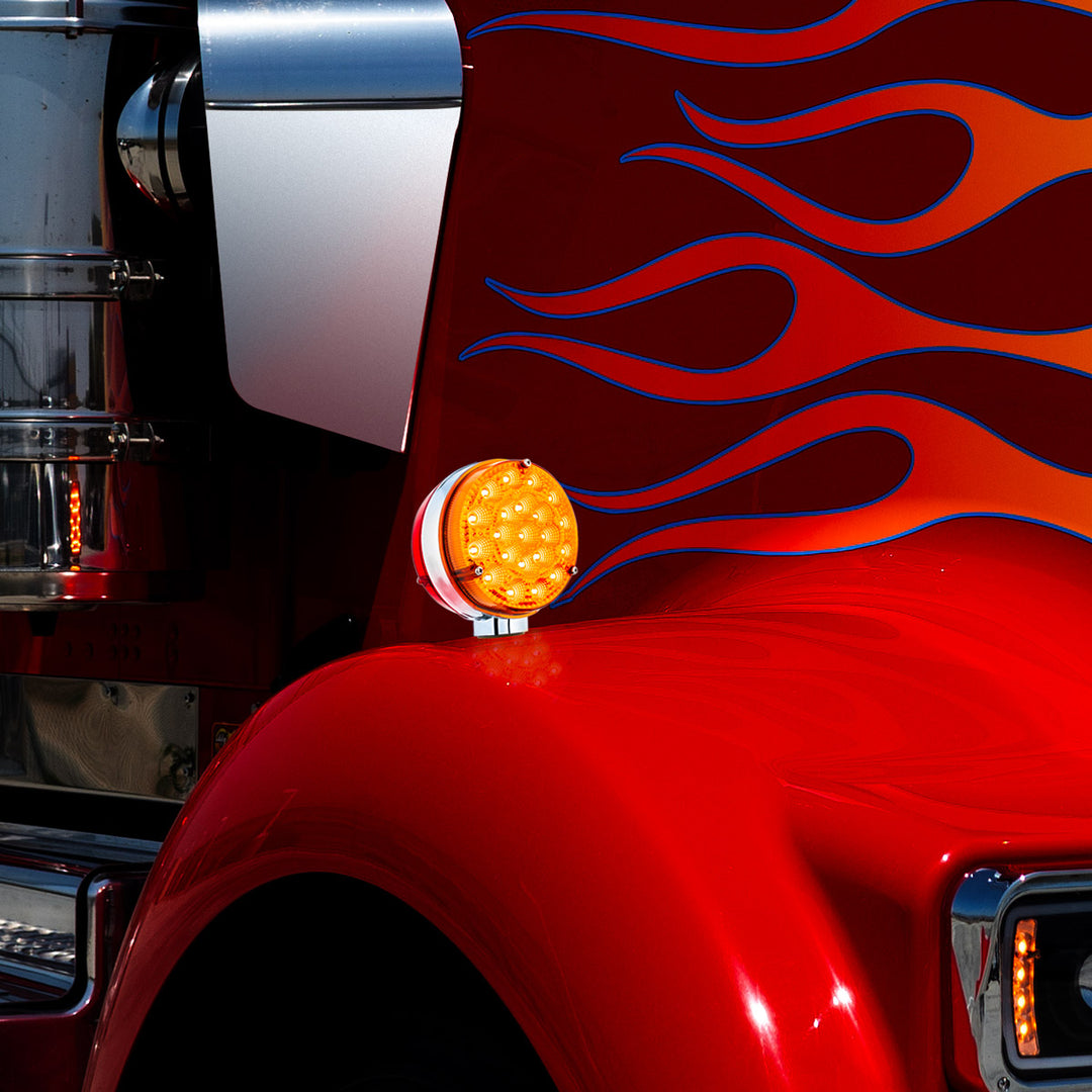 42 LED Reflector Double Face Competition Series Turn Signal Light-Amber &amp; Red LED/Lens