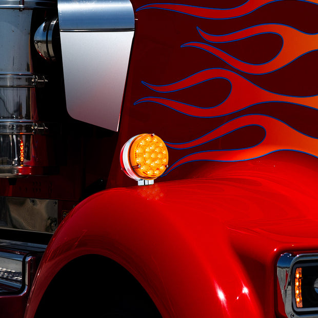 42 LED Reflector Double Face Competition Series Turn Signal Light-Amber & Red LED/Lens