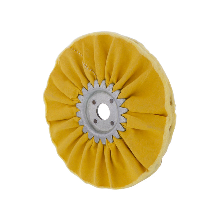6" Yellow Treated Airway Buff - 5/8" &amp; 1/2" Arbor