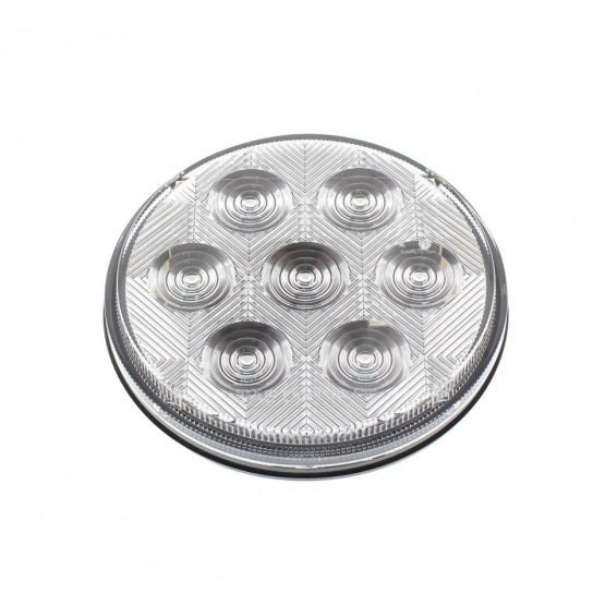 7 LED 4" Round Competition Series Light (Stop, Turn &amp; Tail) - Red LED/Clear Lens