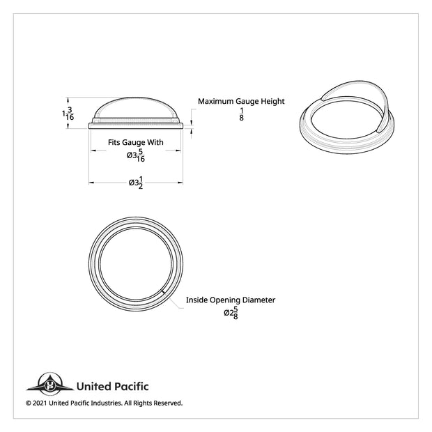 Chrome Plastic Pyrometer Gauge Bezel With Visor For Freightliner -Classic Design