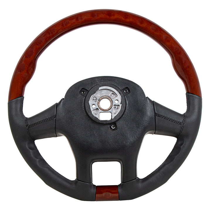 18" YourGrip Leather And Wood Steering Wheel For 2012-2021 Peterbilt 579 &amp; 2013-2021 Kenworth T680