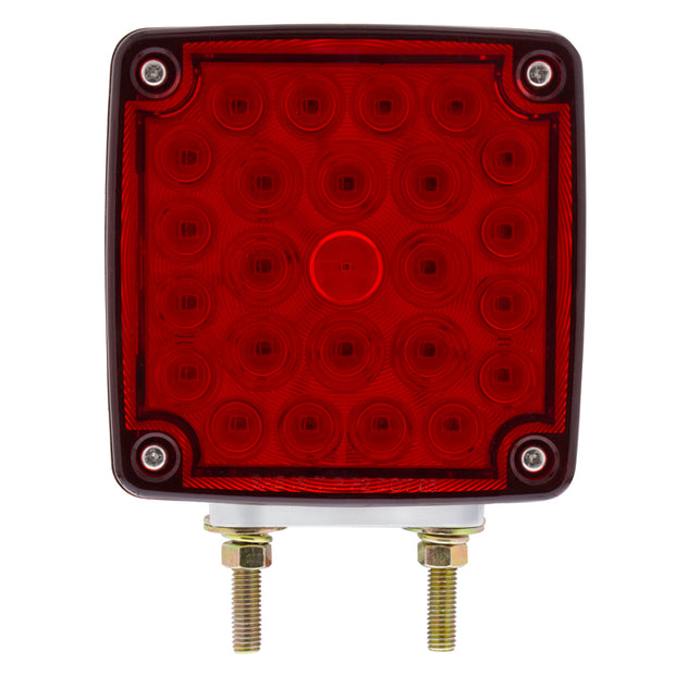 52 LED Double Stud Double Face Turn Signal Light (Driver) - Amber & Red LED/Amber & Red Lens
