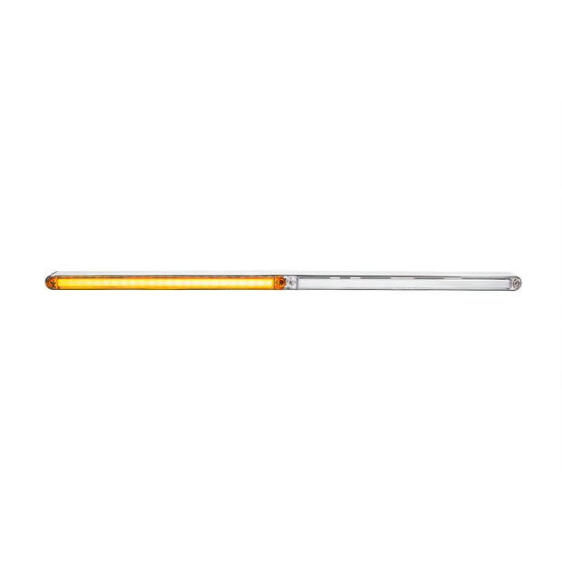Dual 24 LED Dual Function 12" GloLight Bar With Bezel - Amber LED/Clear Lens