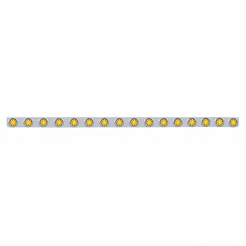 79-1/2" SS Bumper Light Bracket With 16X 9 LED 2" Beehive Lights & Visors -Amber LED & Lens